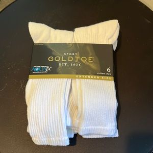 12-16, GoldToe, 6 Cotton Crew Socks